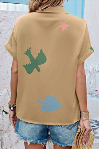 Heart and Star Print Shirt