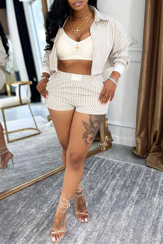 Striped Two-Piece Short Set