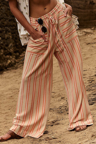 Striped Wide-Leg Casual Pants