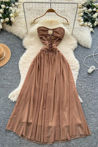 Strapless Butterfly Embellished Dress