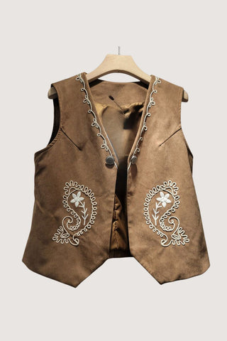 Vintage Vest with Floral Detail