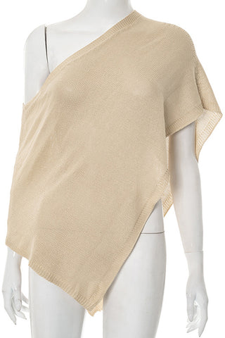 Asymmetric One-Shoulder Knit Top
