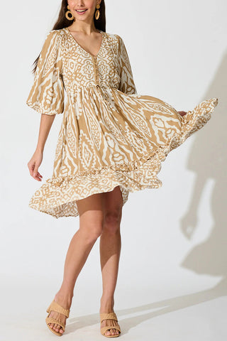 Flowing Printed Casual Dress