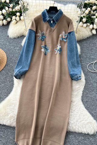 Floral Layered Shirt Dress