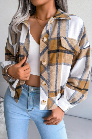 Button-Down Plaid Jacket