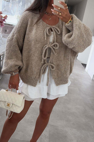Tie-Front Oversized Cardigan