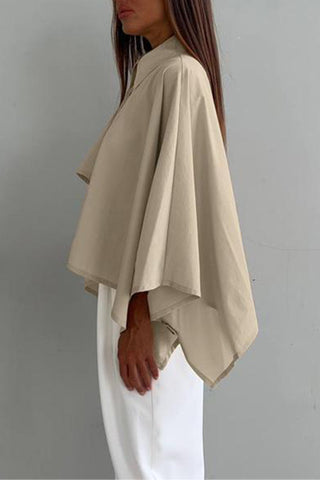 Versatile Oversized Cape Blouse