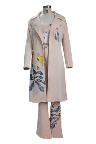 Floral Trench Bandeau & Pants 3-Piece Set