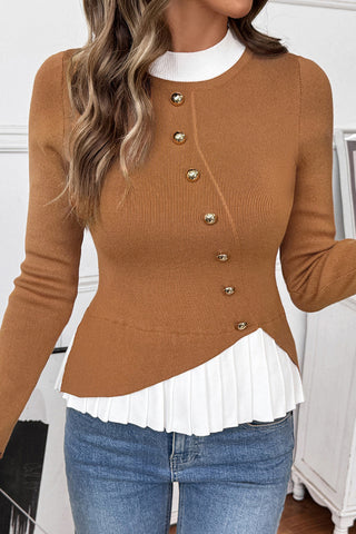 Buttoned Layered Sweater