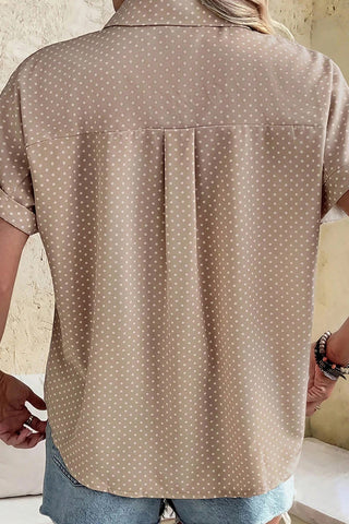 Polka Dot Button-Up Blouse
