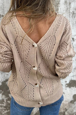 V-Neck Textured Knit Sweater