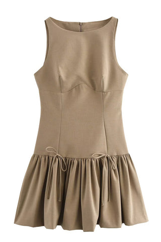 Sleeveless Ruffle-Hem Casual Dress