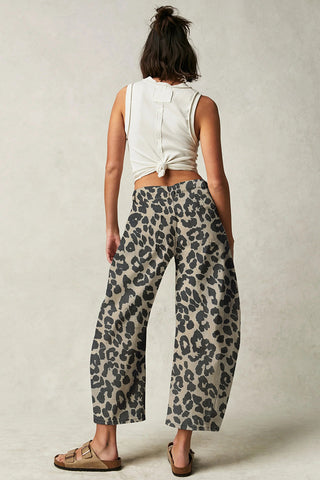 Leopard Print Straight Leg Jeans