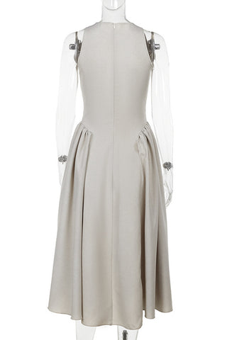 Keyhole Detail Casual Midi Dress