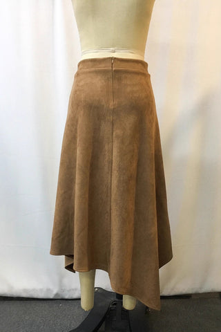 Draped Layered Asymmetric Midi Skirt