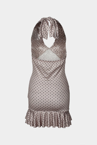 Halter Neck Polka Dot Mini Dress