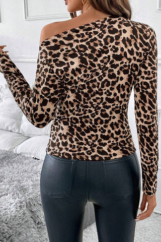 Off-Shoulder Leopard Print Tank Top