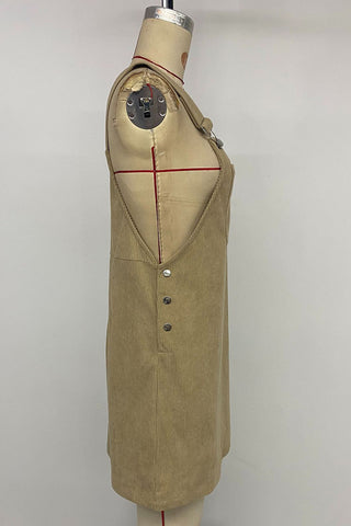 Sleeveless Button-Close Casual Dress