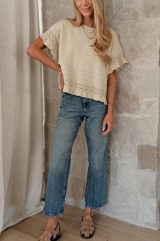 Ruffle Sleeve Casual Top