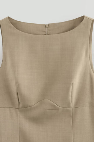 Sleeveless Flare Hem Casual Dress