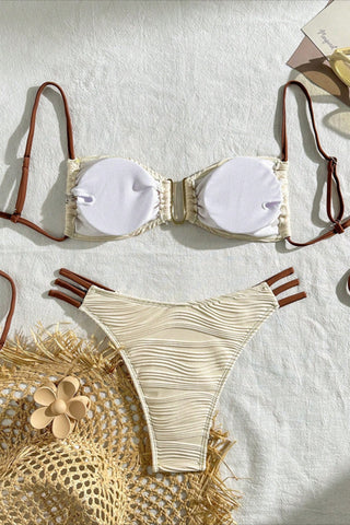 Strappy Bikini Set with Ruched Details