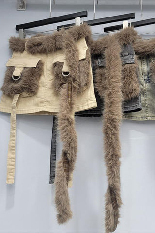 Furry Pocket Mini Skirt