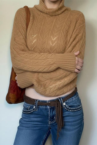Turtleneck Knit Pattern Sweater