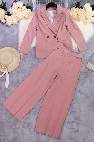 Double-Breasted Blazer and Trousers Set
