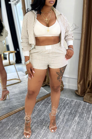 Striped Two-Piece Short Set