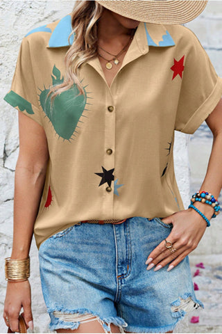 Heart and Star Print Shirt