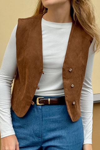 Button-Front Tailored Vest