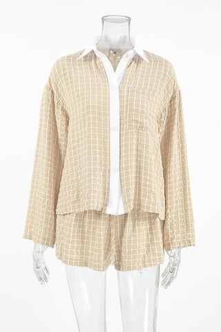 Stylish Checkered Short Set