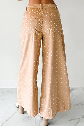 Polka Dot Wide-Leg Casual Pants