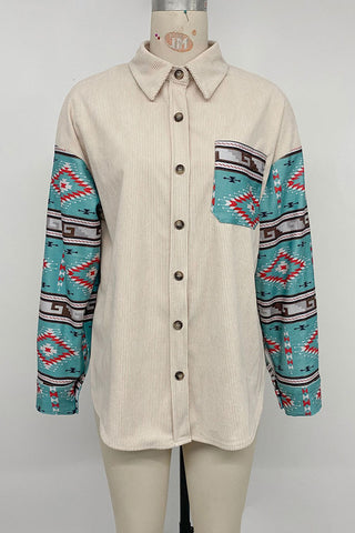 Patterned Button-Up Jacket