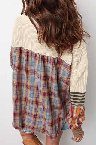 Plaid Patchwork Casual Top