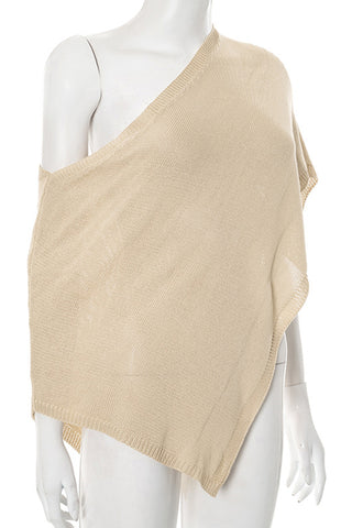Asymmetric One-Shoulder Knit Top