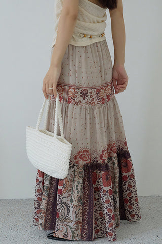 Bohemian Print Maxi Skirt