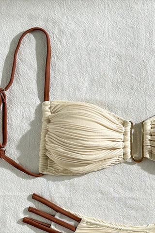 Strappy Bikini Set with Ruched Details