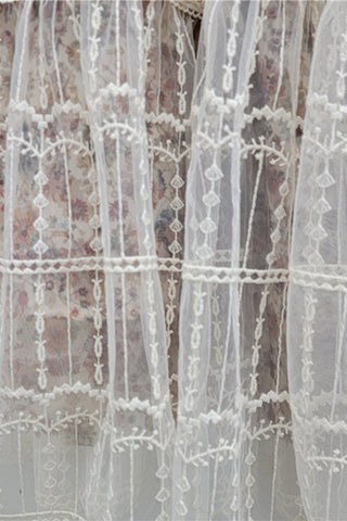 Tiered Lace Overlay Midi Skirt