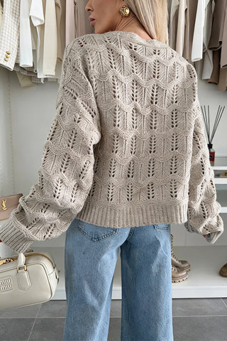 Open-Knit Cardigan Sweater