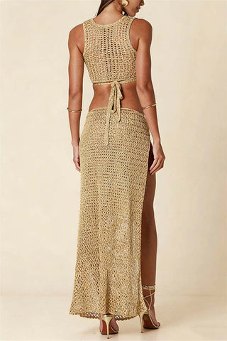 Elegant Crochet Skirt Set