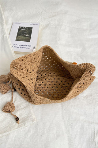 Handmade Beaded Handle Tote Bag