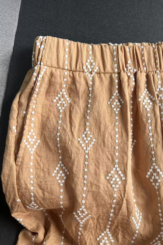 Relaxed Floral Pattern Pants