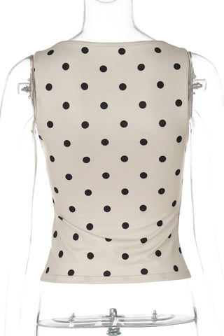 Polka Dot Sleeveless Tank Top