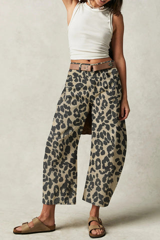 Leopard Print Straight Leg Jeans