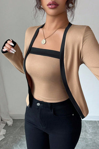 Two-Piece Trimmed Cardigan Set