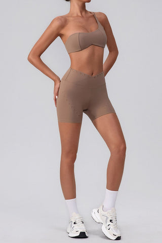 High-Waisted Laser Cut Casual Shorts