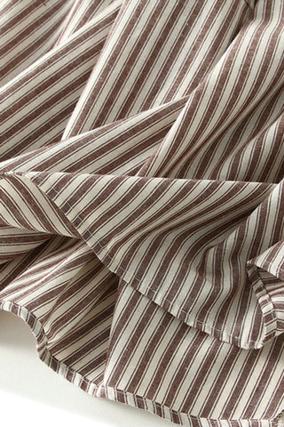 Drawstring Waist Striped Casual Skirt