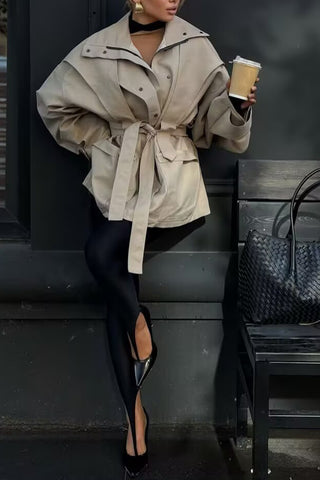 Belted Trench-Style Jacket