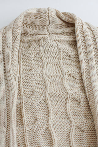 Cable-Knit Open-Front Cardigan